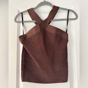 Aritzia Babaton Chocolate Knit Top